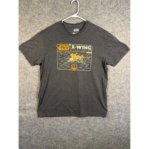 Star Wars Fifth Sun X-Wing Starfighter Graphic T-Shirt Mens XL Charcoal Heather